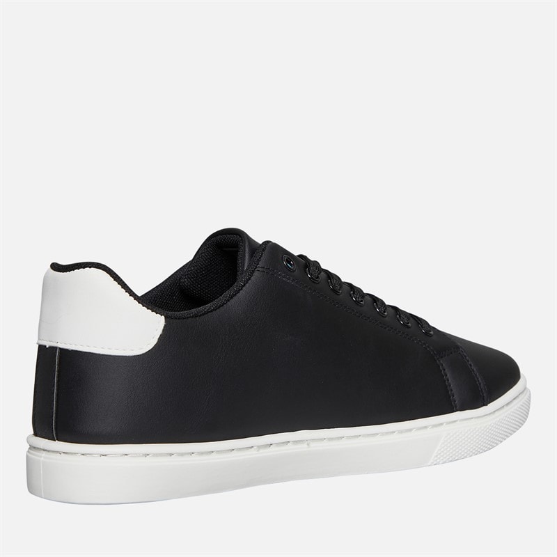 French Connection Mens Contrast Heel Tennis Trainers Black/White - Image 5