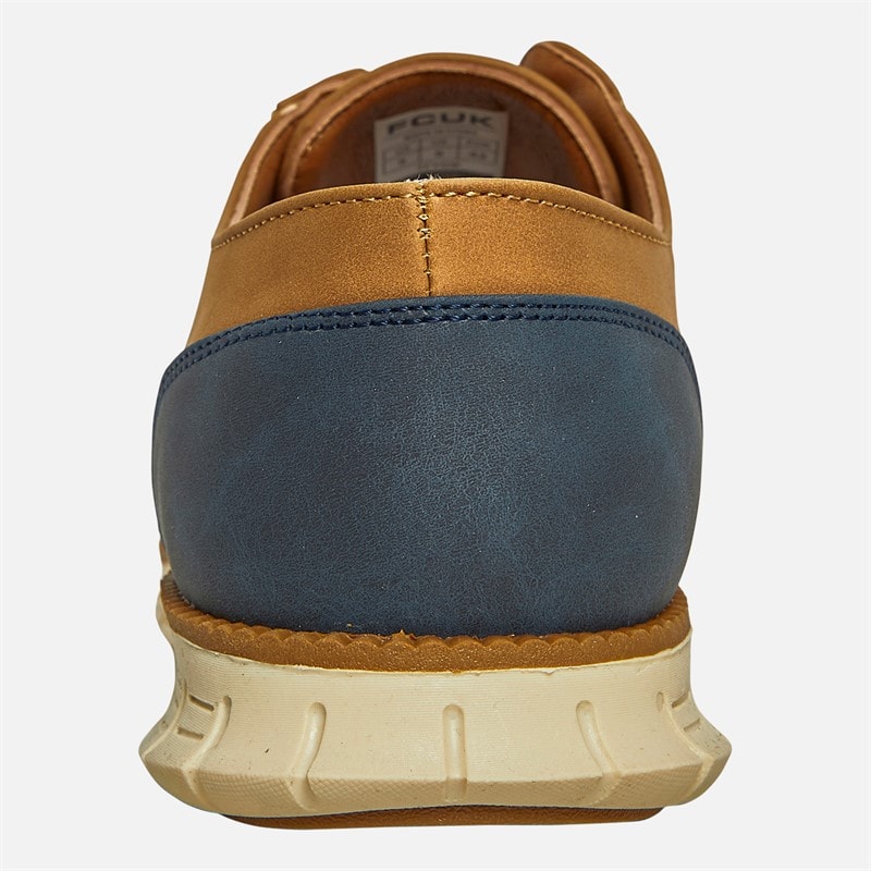 French Connection Mens Tread Sole 2 Trainers Tan/Navy - Image 3
