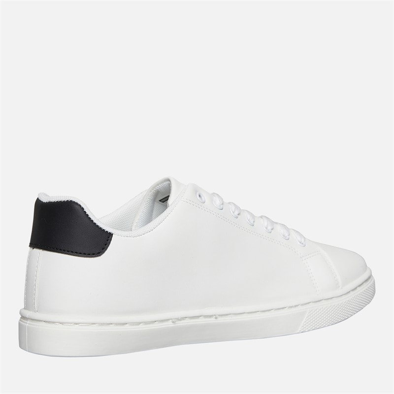 French Connection Mens Contrast Heel Tennis Trainers White/Black - Image 5