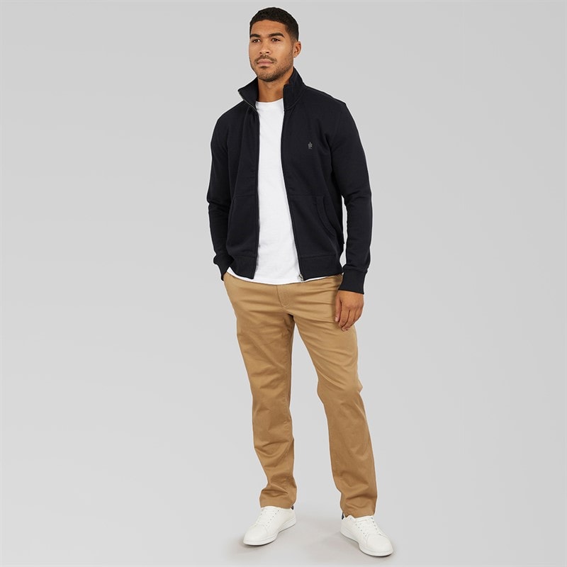 French Connection Mens FC Funnel Sweatshirt Marine/Gunmetal - Image 4