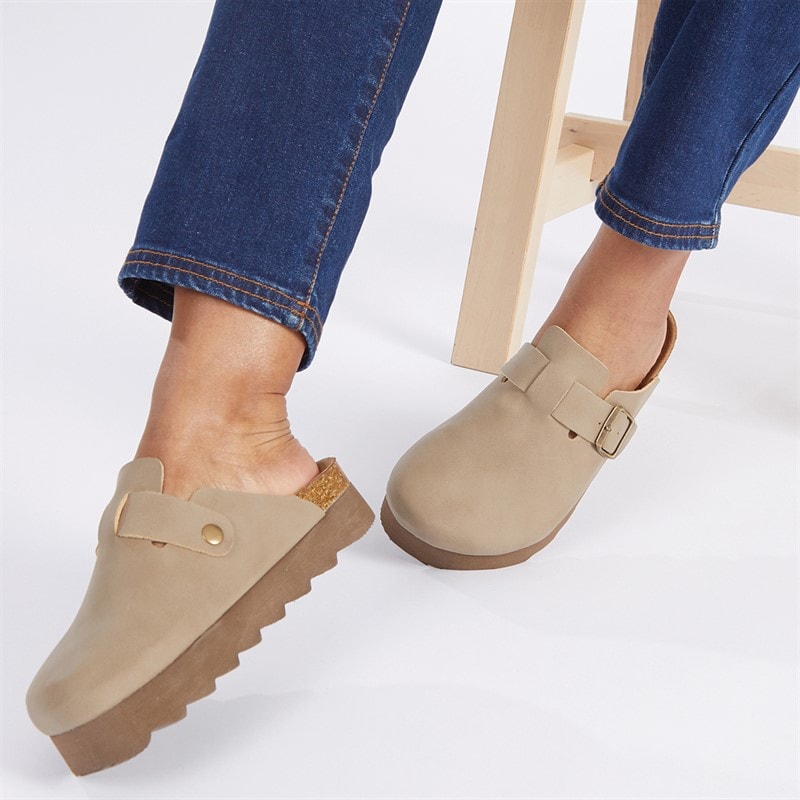 French Connection Womens Chunky Clog Sandals Sand - Image 5