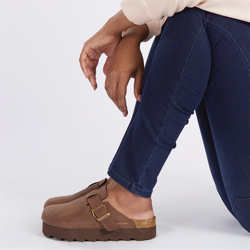 French Connection Womens Chunky Clog Sandals Brown - Image 1