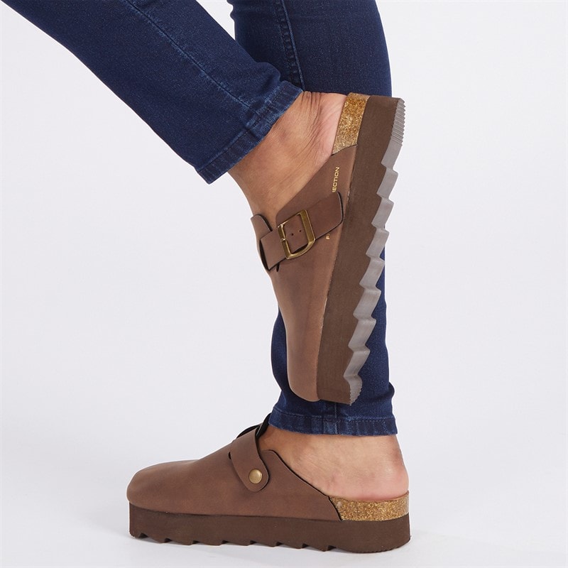 French Connection Womens Chunky Clog Sandals Brown - Image 4
