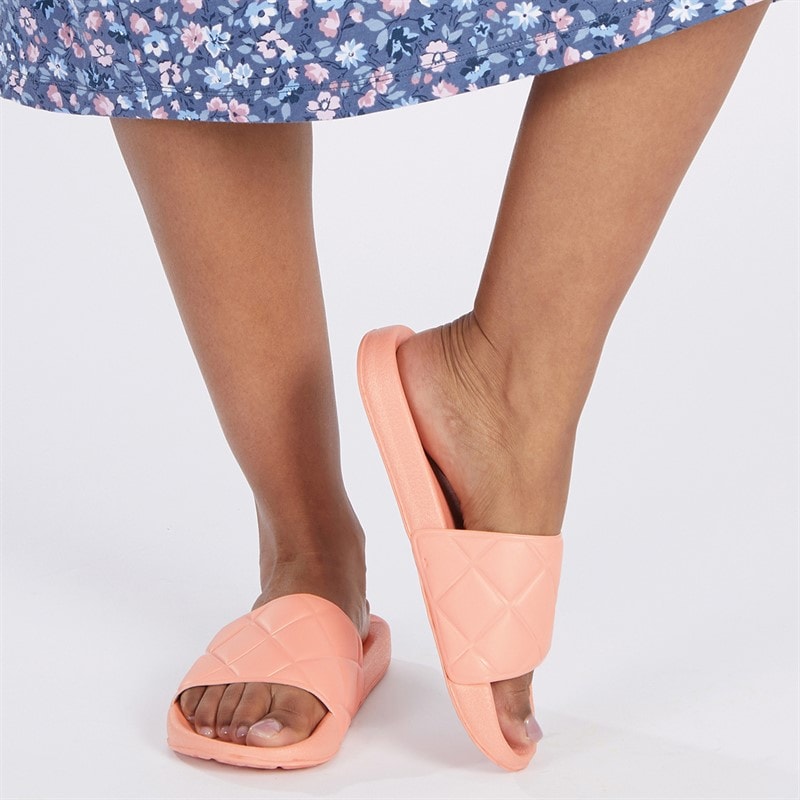 French Connection Womens Quilted Sliders Pink Blush - Image 5