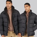 French Connection Mens Row Mid Fleece Jacket Black