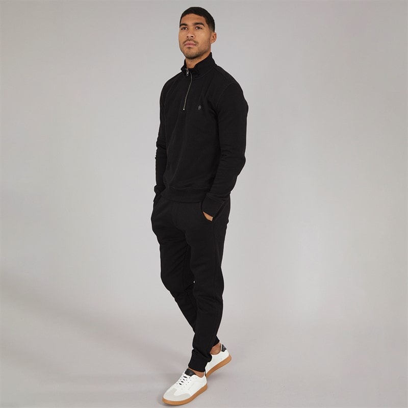 French Connection Mens FC 1/2 Zip Tracksuit Black - Image 4