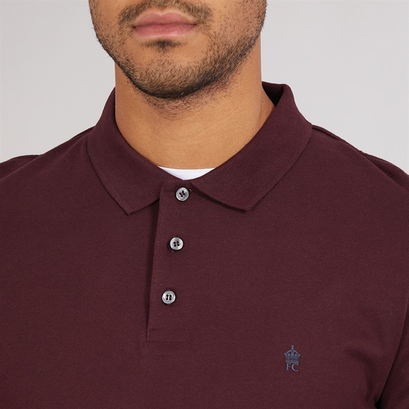 French Connection Mens Long Sleeve J Polo Shirt Chateaux/Marine - Image 3