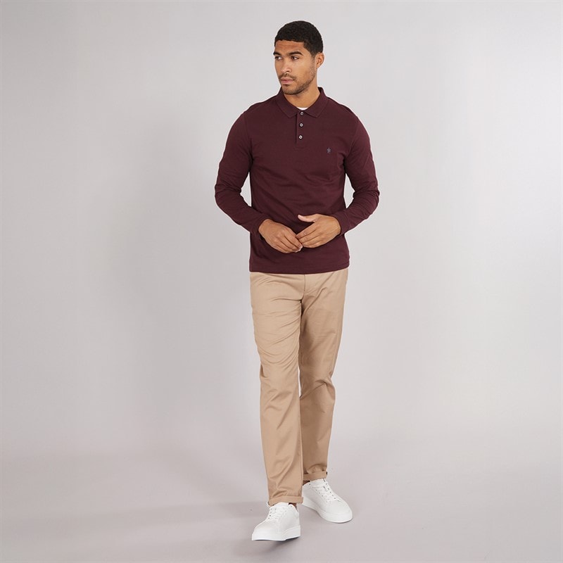 French Connection Mens Long Sleeve J Polo Shirt Chateaux/Marine - Image 4