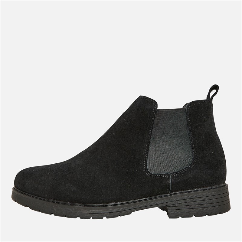 French Connection Mens FC Suede Cleated Chelsea Boots Black Suede - Image 1