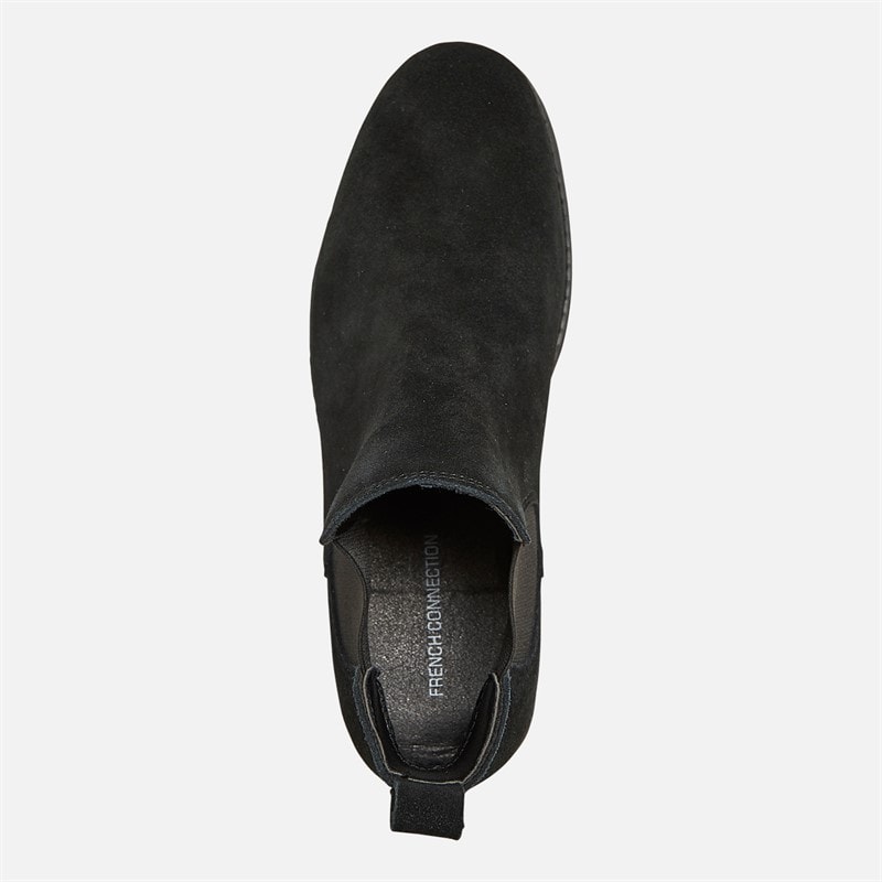 French Connection Mens FC Suede Cleated Chelsea Boots Black Suede - Image 4