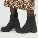 French Connection Womens Chunky Lace Boots Black