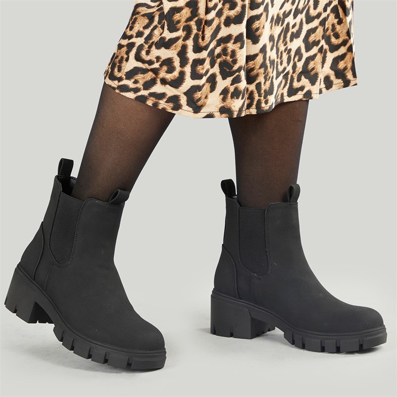 French Connection Womens Chunky Chelsea Boots Black