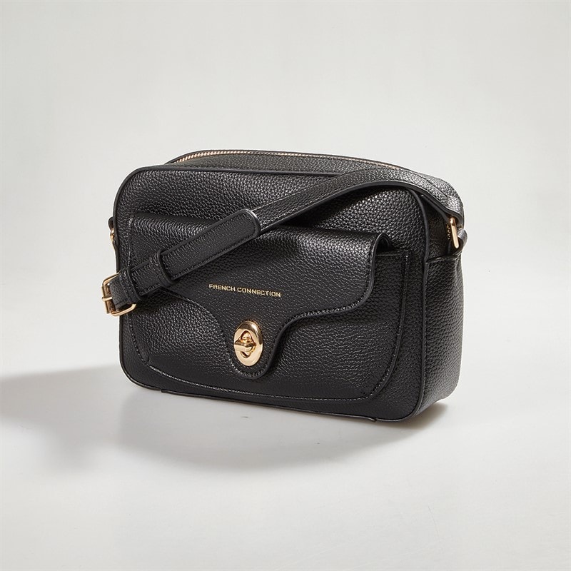 French Connection Womens Buckle Cross Body Bag Black - Image 2
