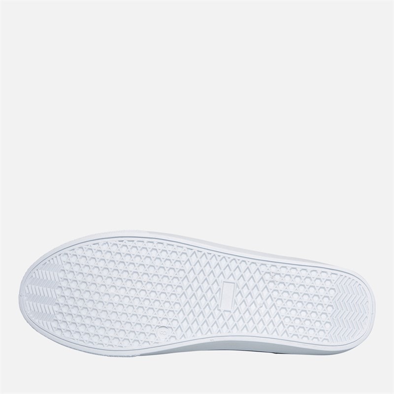 French Connection Mens FCUK Deck Slip On Canvas Pumps White/Tan At Heel - Image 2
