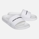 French Connection Boys Strap Sliders White/Black Logo