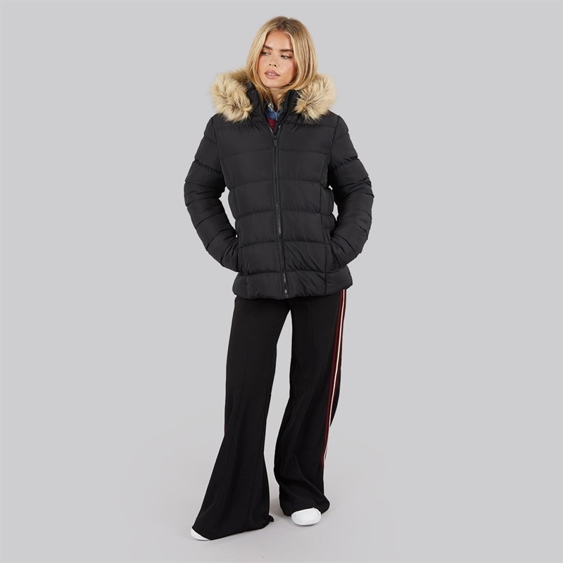 French Connection Womens Row Parka Short Puffer Coat Black - Image 3