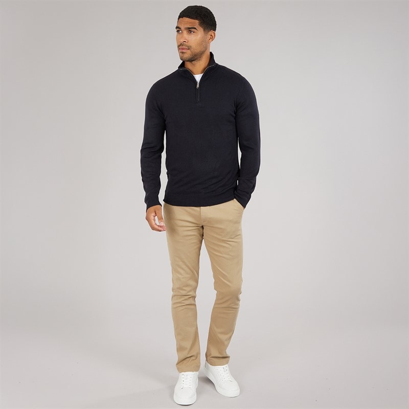 French Connection Mens Cash Half Zip Jumper Marine - Image 4