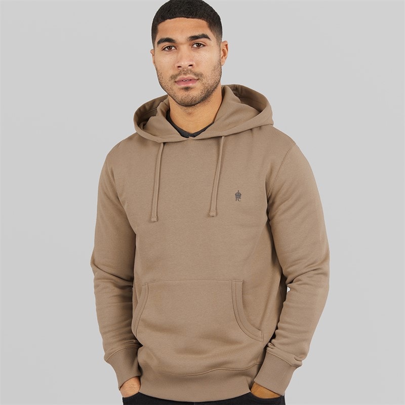 French Connection Mens FC Hoodie Mink/Gunmetal - Image 1