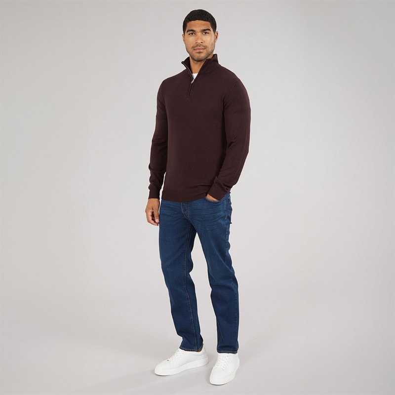 French Connection Mens Cash Half Zip Jumper Chateaux - Image 4