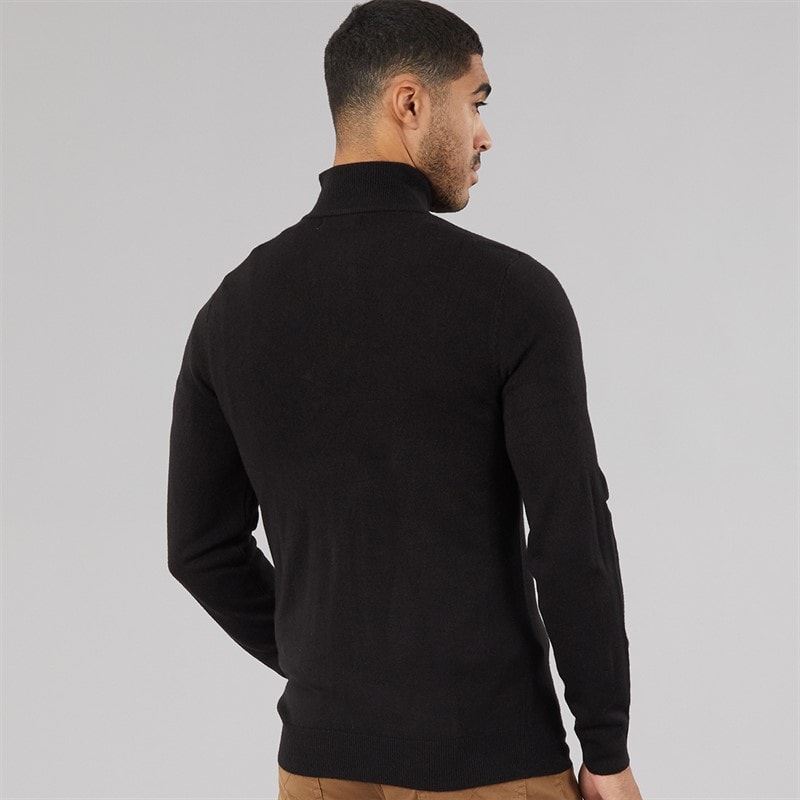 French Connection Mens Cash Half Zip Jumper Black - Image 2