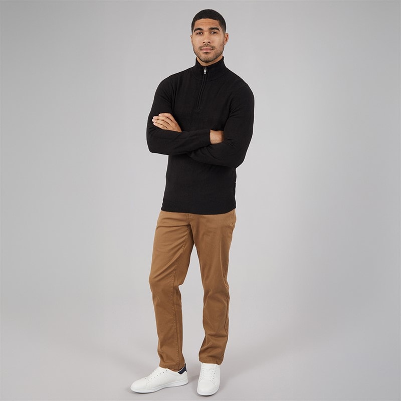 French Connection Mens Cash Half Zip Jumper Black - Image 3