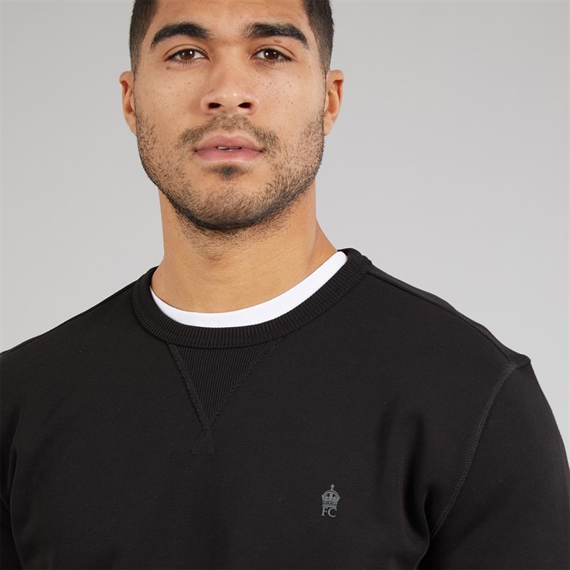 French Connection Mens FC Sweatshirt Black/Gunmetal - Image 3
