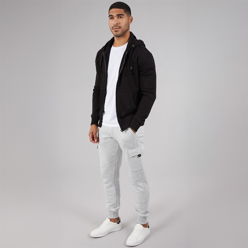 French Connection Mens FC Zip Hoodie Black/Gunmetal - Image 4