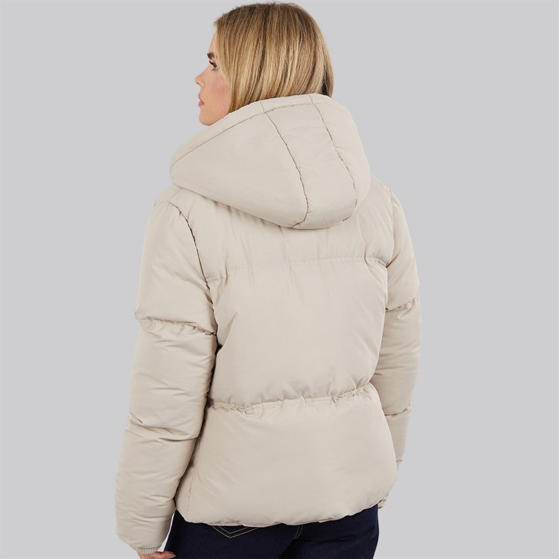 French Connection Womens Row Short Puffer Coat Light Taupe - Image 2