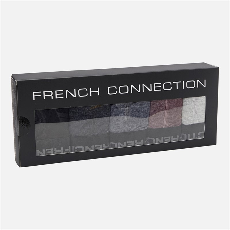 French Connection Mens Five Pack FC Boxers Fc71 Black/Charcoal Melange/Marine Melange/Chateaux Melange/Light Grey Melange - Image 2