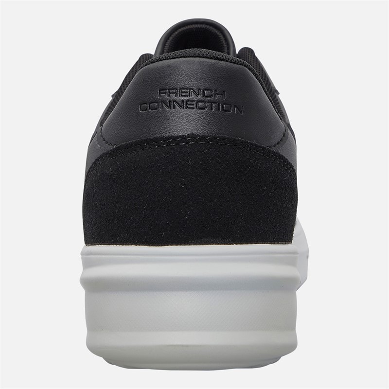 French Connection Mens Hybrid Court Trainers Black/White - Image 3