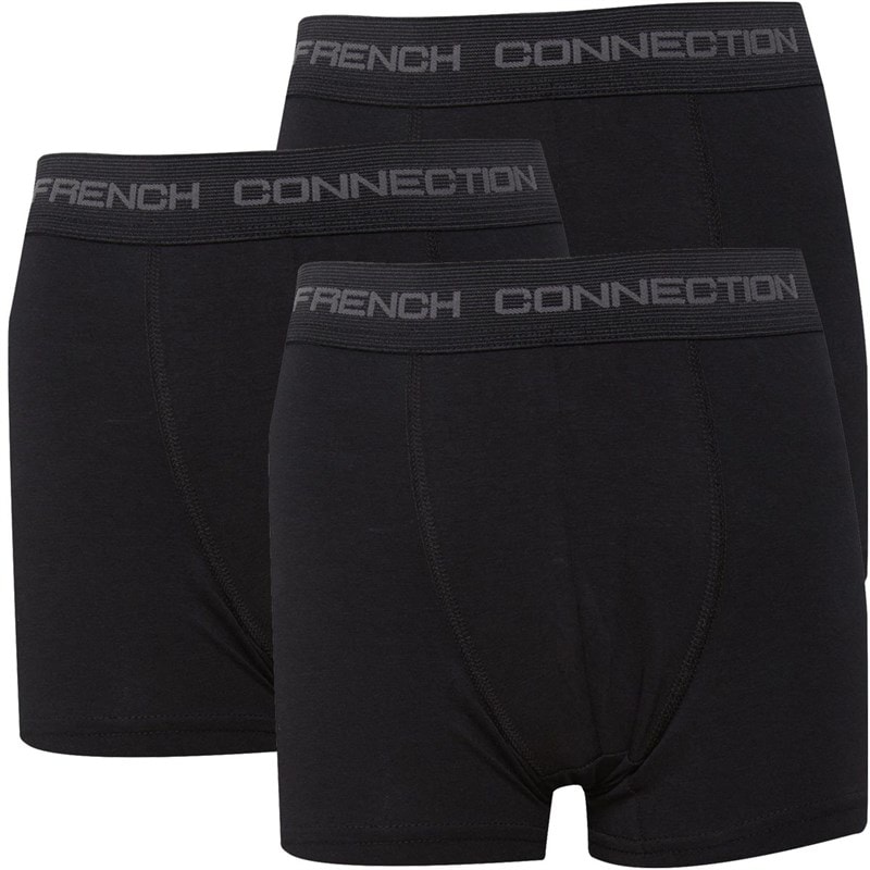 French Connection Boys Three Pack Boxers Black - Image 1
