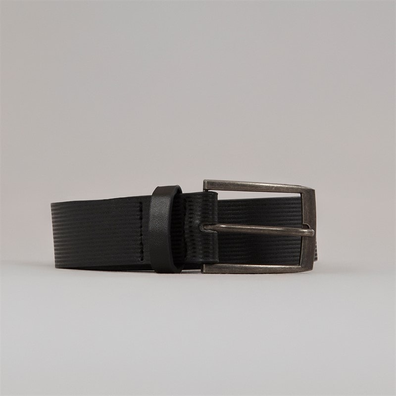 French Connection Mens Parallel Line Casual Belt Black - Image 1