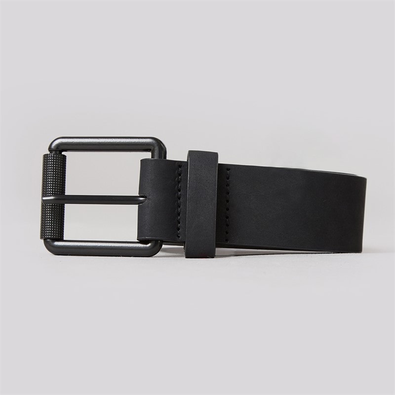 French Connection Mens Courtland Leather Belt Black
