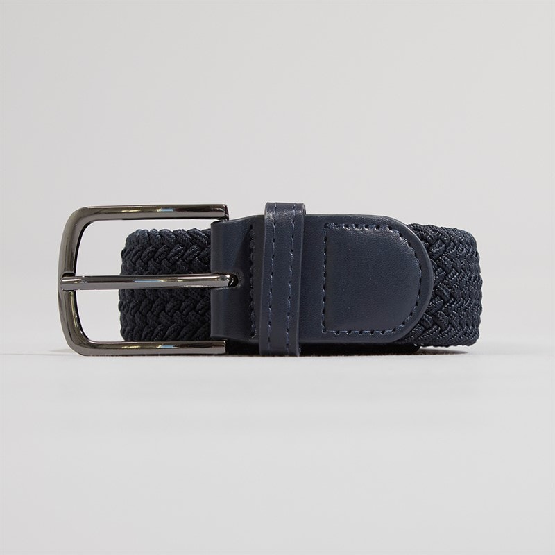 French Connection Mens Woven Elastic Belt Marine - Image 1