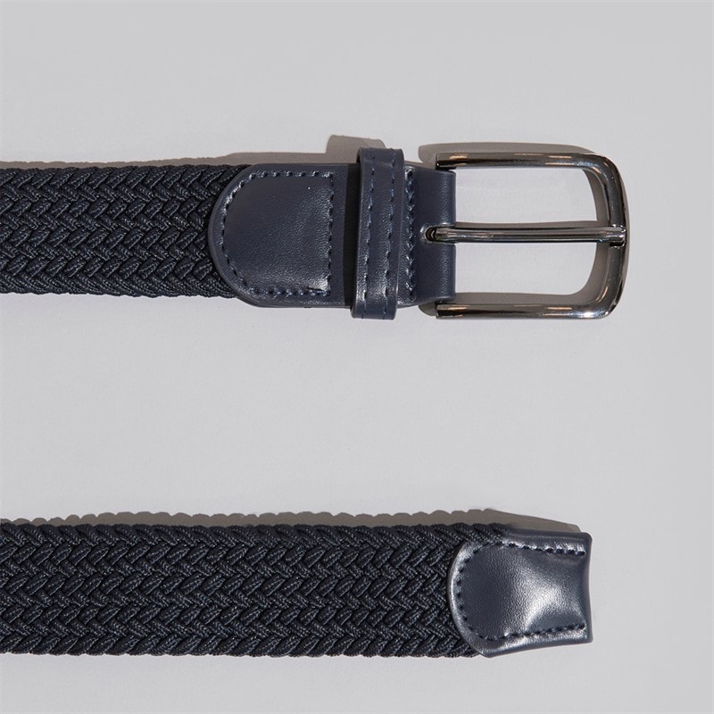 French Connection Mens Woven Elastic Belt Marine - Image 2