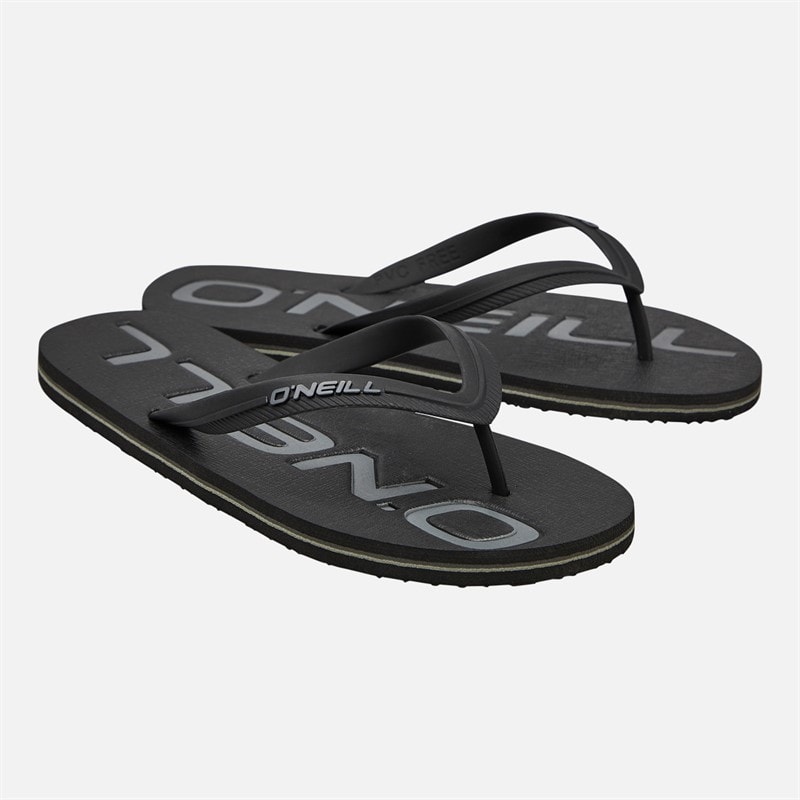 O'Neill Mens Profile Logo Flip Flops Black - Image 1