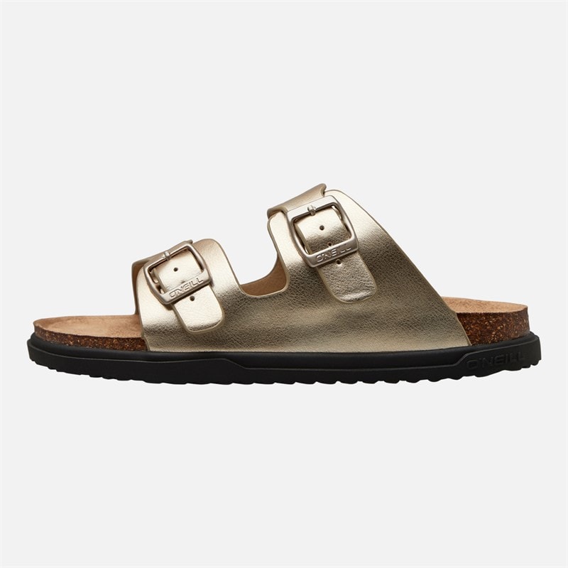 O'Neill Girls Haleiwa Double Buckle Sliders Gold - Image 2