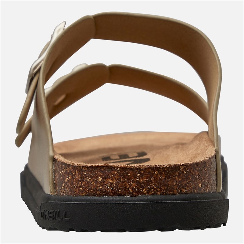 O'Neill Girls Haleiwa Double Buckle Sliders Gold - Image 4