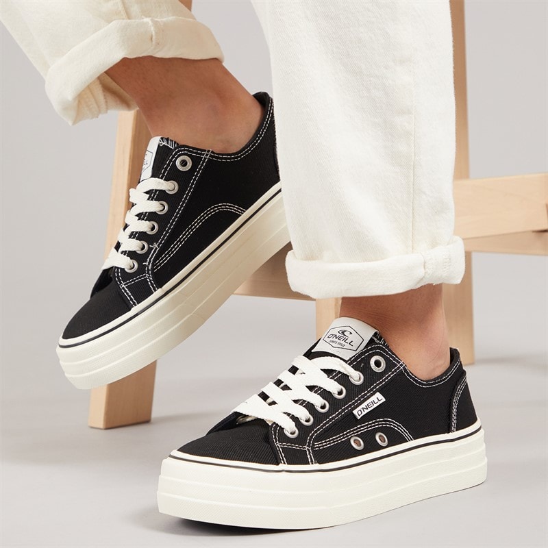 O'Neill Womens Copa Chunky Canvas Trainers Black - Image 1