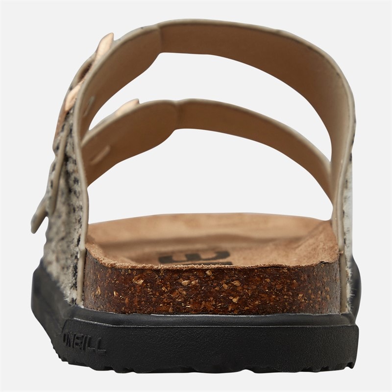 O'Neill Girls Junior Haleiwa Double Buckle Sliders Leopard - Image 4