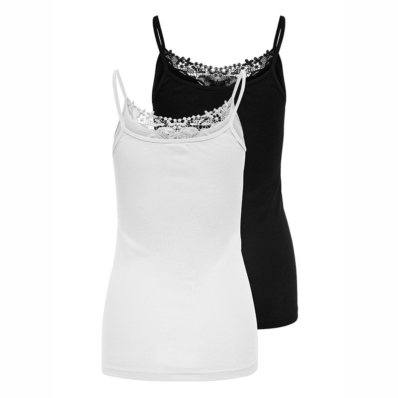 Only Womens Two Pack Vests /White Black - Image 2