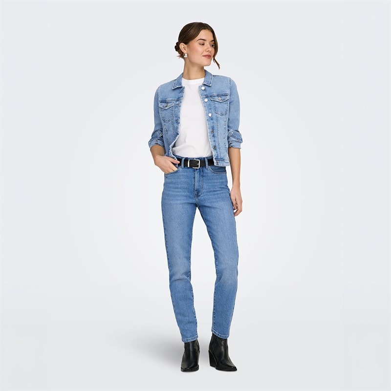 Only Womens Denim Jacket Light Blue Denim - Image 4