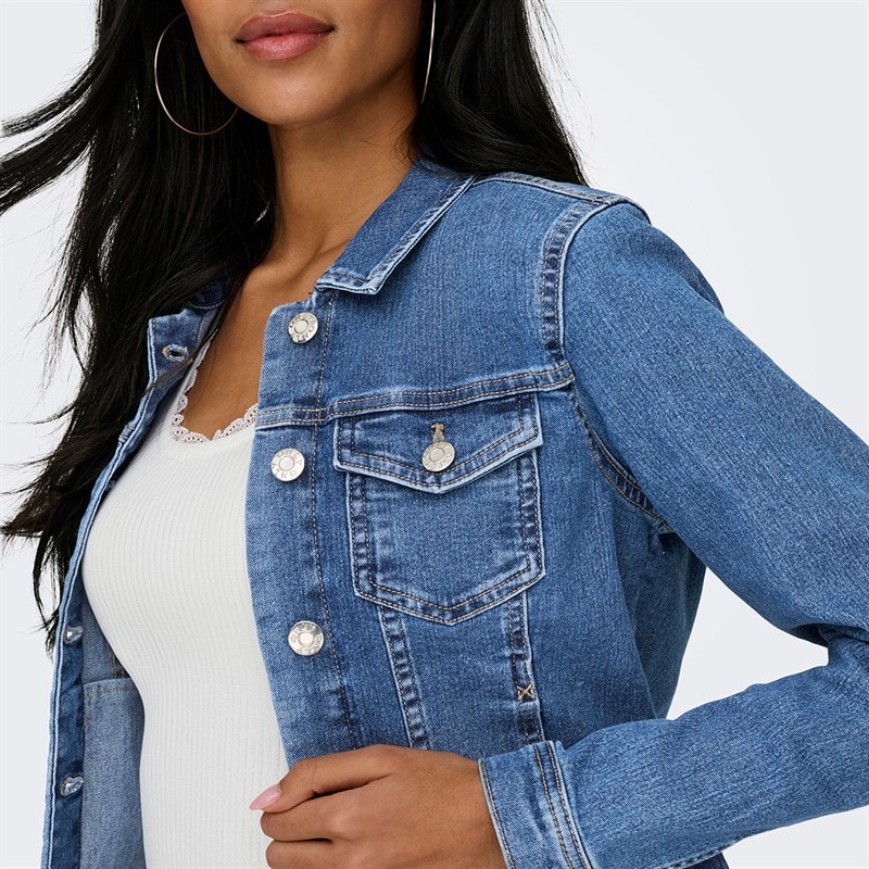 Only Womens Denim Jacket Medium Blue Denim - Image 3