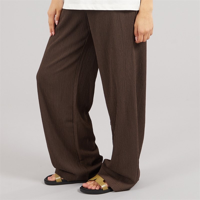 Only Womens Wide Leg Trousers Chocolate Brown - Image 3