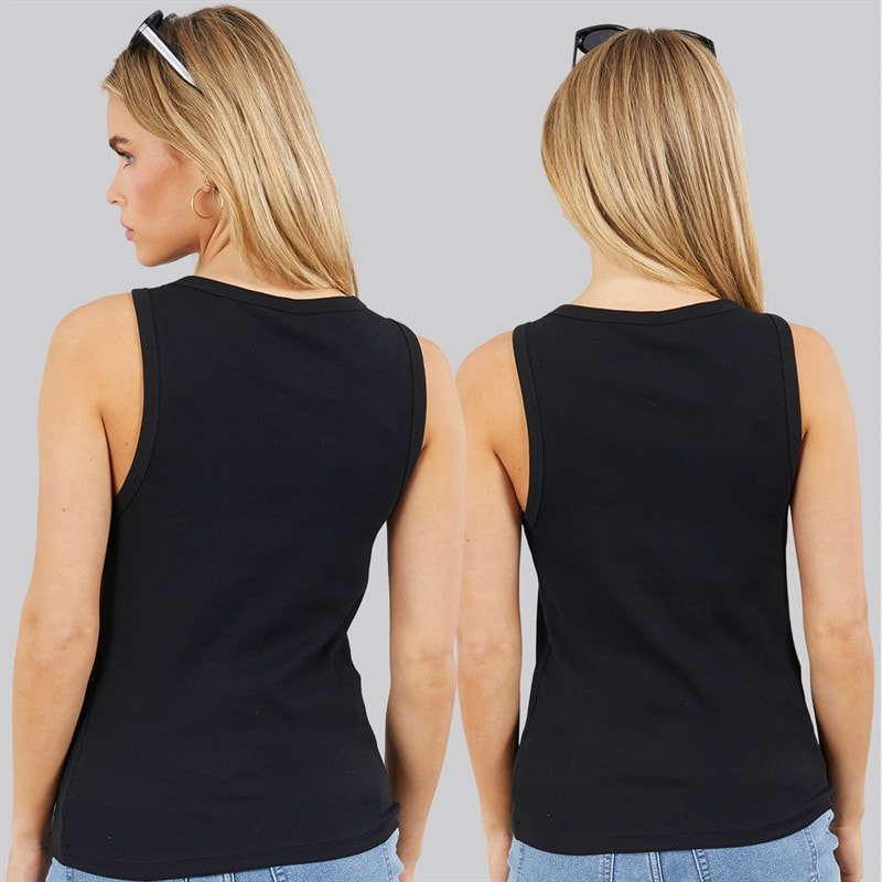 Only Womens Two Pack Vests Black - Image 2