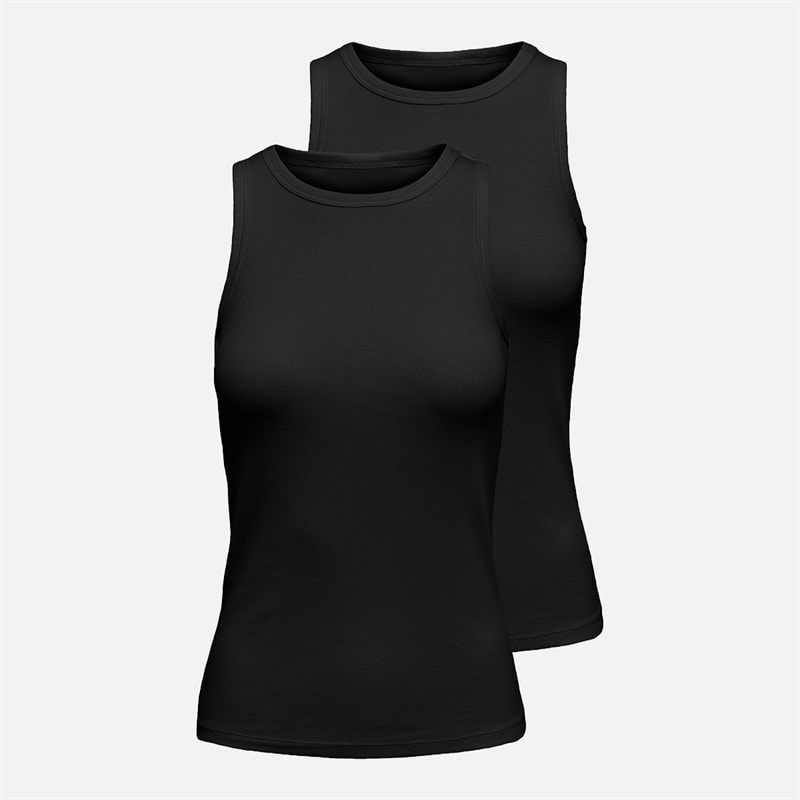 Only Womens Two Pack Vests Black - Image 3