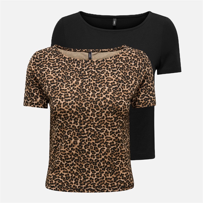 Only Womens Two Pack T-Shirts Black - Image 3