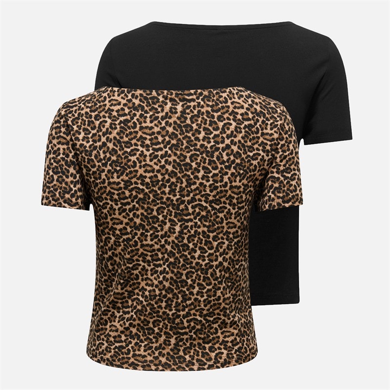 Only Womens Two Pack T-Shirts Black - Image 4
