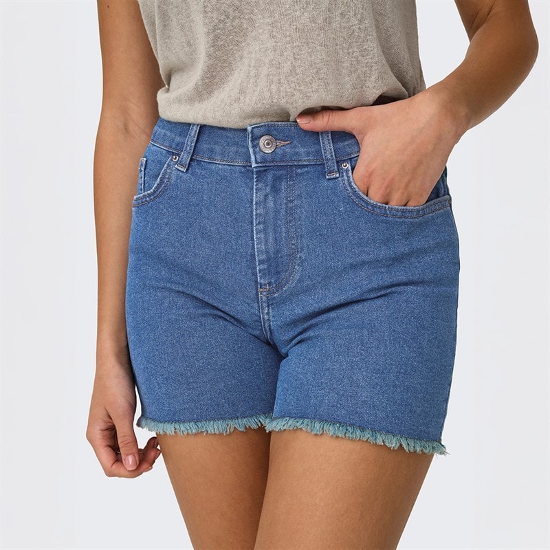 Only Womens Denim Shorts Medium Blue Denim - Image 3