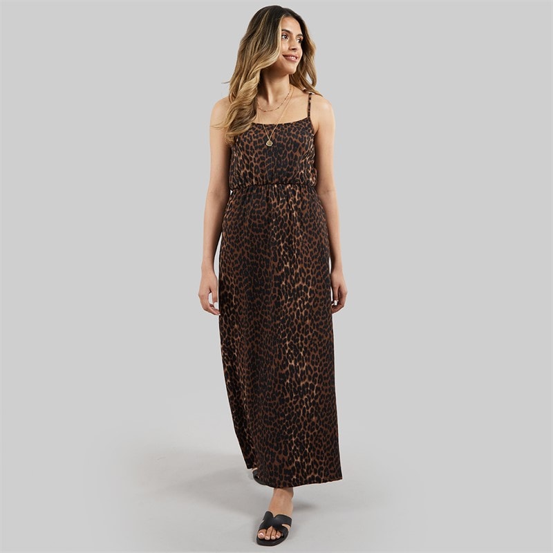 Only Womens Leopard Print Dress Black
